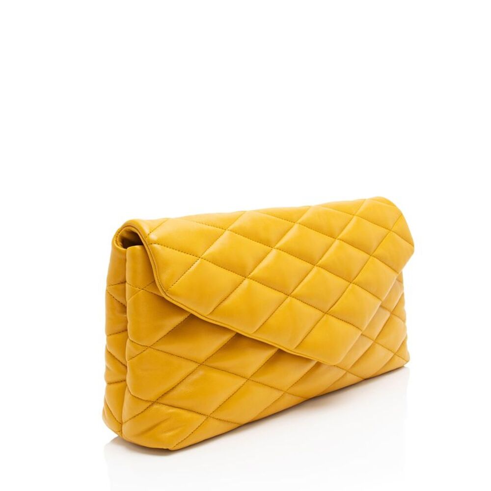 Saint Laurent Quilted Lambskin Puffer Sade Clutch - Picture 2 of 13